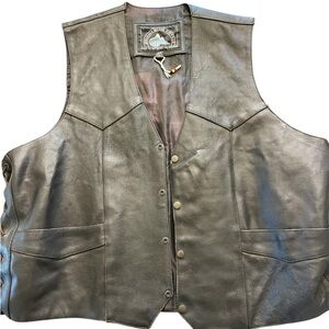 Black Leather vest  Himalaya Motor Bike Wear